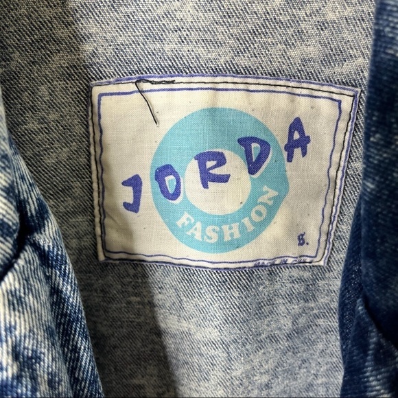 Jorda Oversized Acid Wash Denim Jean Jacket Blue Size Small 80’s Vintage - Picture 7 of 7